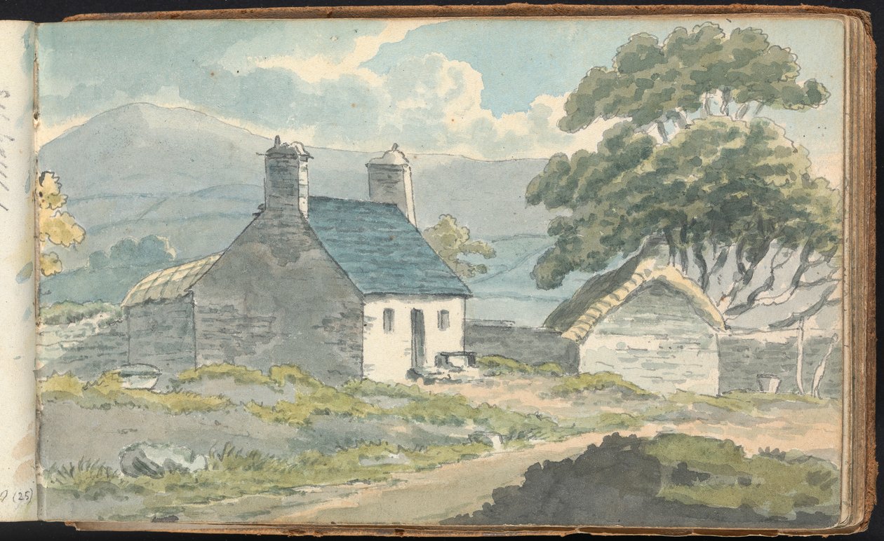 Album studiów nad krajobrazem i figurami: dwie kamienne chaty autorstwa Thomas Bradshaw