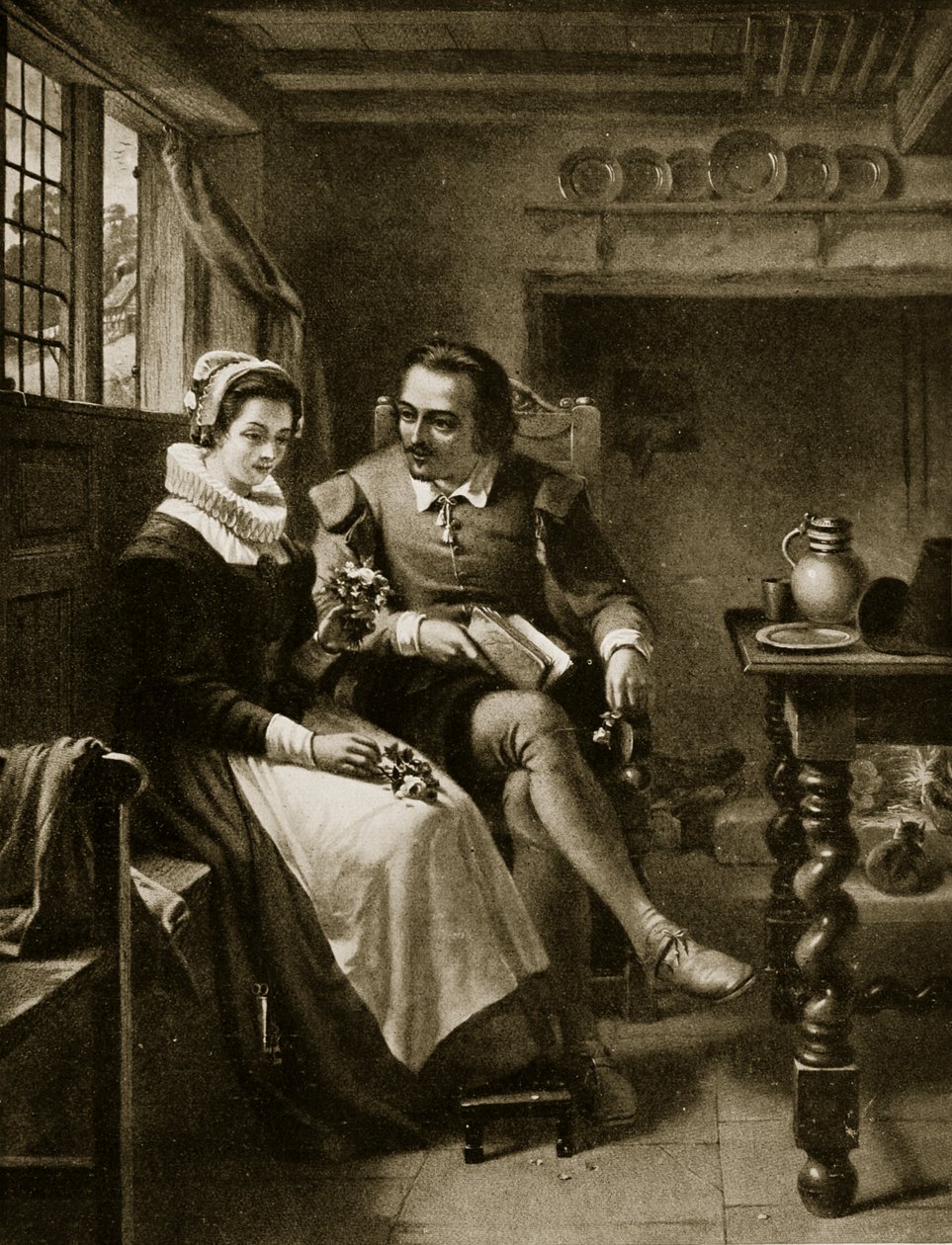 Zaloty Szekspira, ilustracja z "Hutchinson