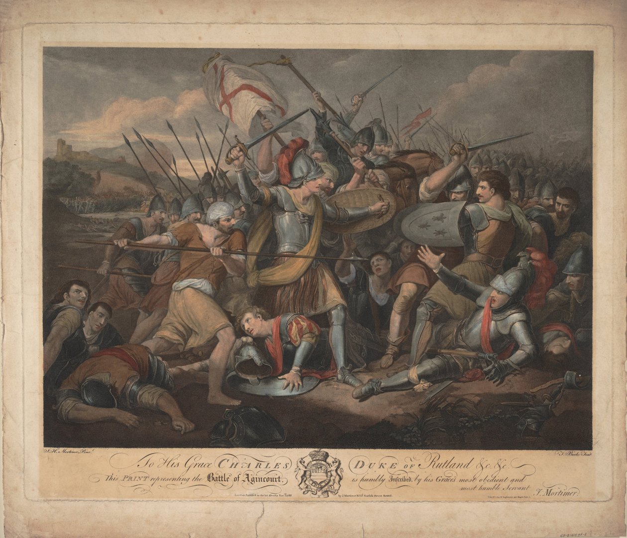 Bitwa pod Agincourt w dniu 25 października 1415, 1783 autorstwa Thomas Burke
