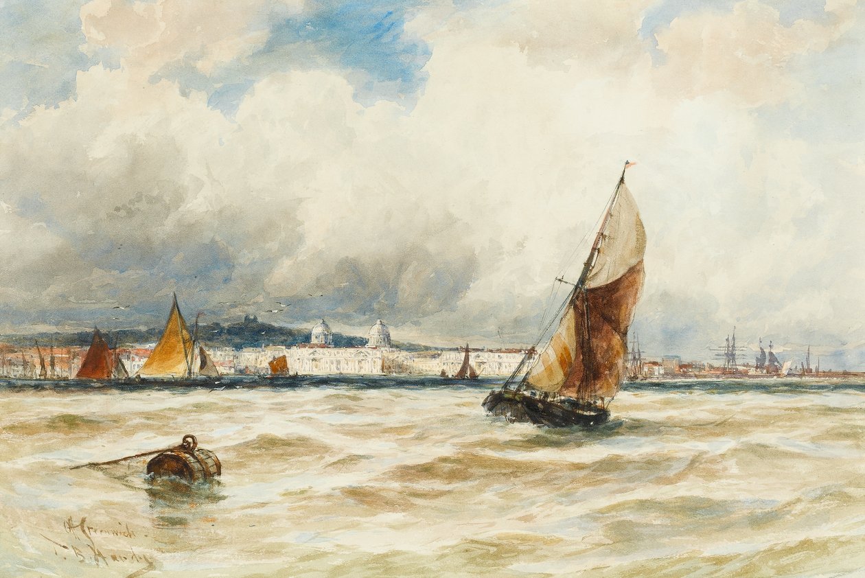 Greenwich Hospital and Naval College z Tamizy (toaleta na papierze) autorstwa Thomas Bush Hardy