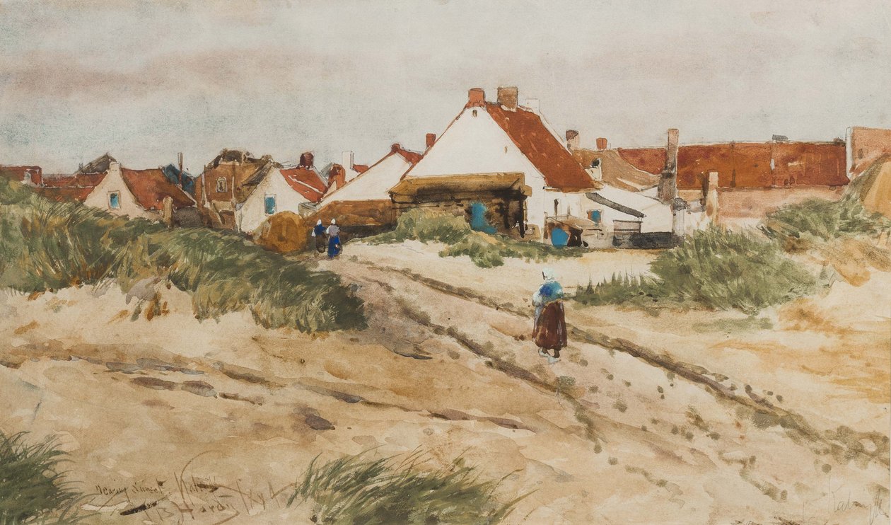 Nearing Sunset, Katwijk, Holandia, 1894 (wc na papierze) autorstwa Thomas Bush Hardy