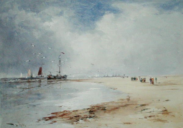 Powrót floty rybackiej (akwarela na papierze) autorstwa Thomas Bush Hardy