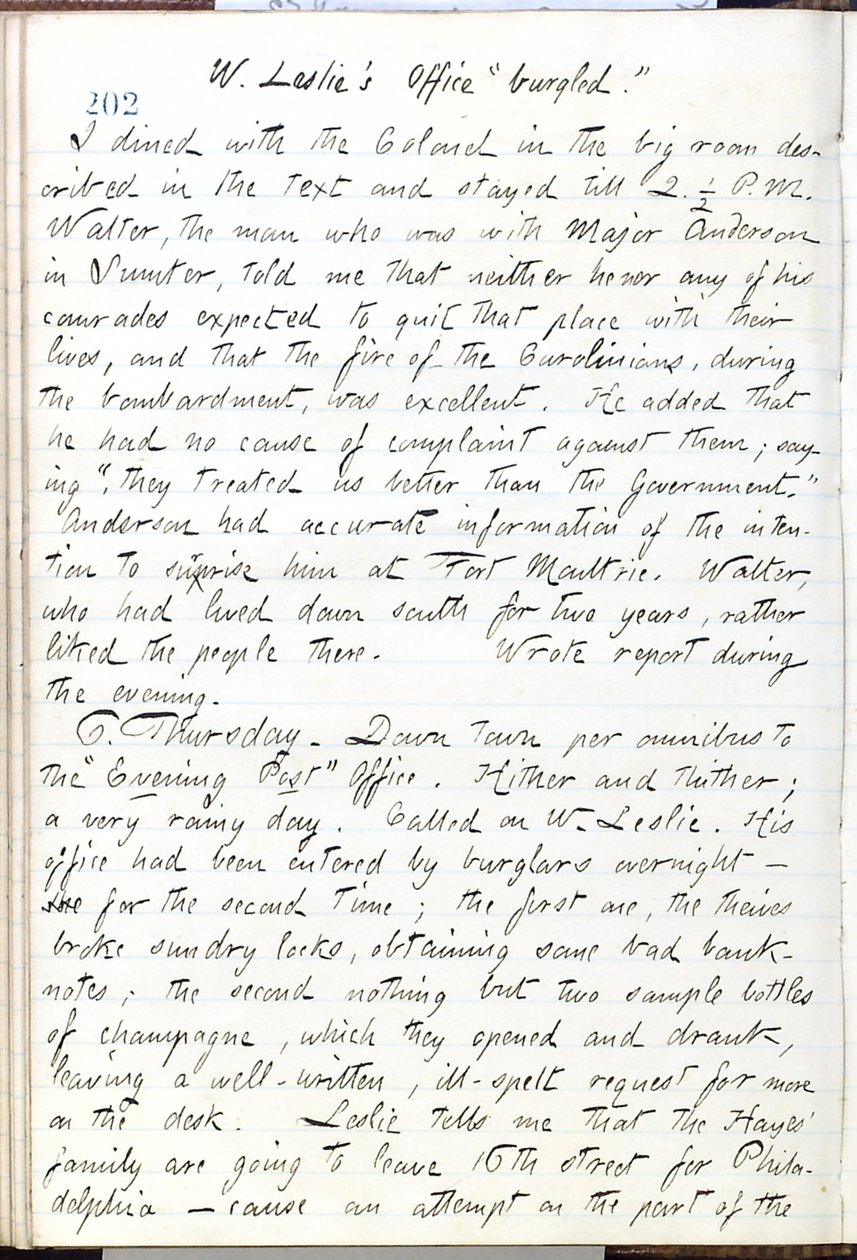 Pamiętniki Thomasa Butlera Gunna - Tom 16, strona 224, 5 czerwca 1861 r autorstwa Thomas Butler Gunn