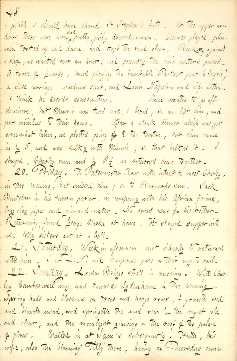 Pamiętniki Thomasa Butlera Gunna - Tom 7, strona 54, 19-22 kwietnia 1855 r autorstwa Thomas Butler Gunn