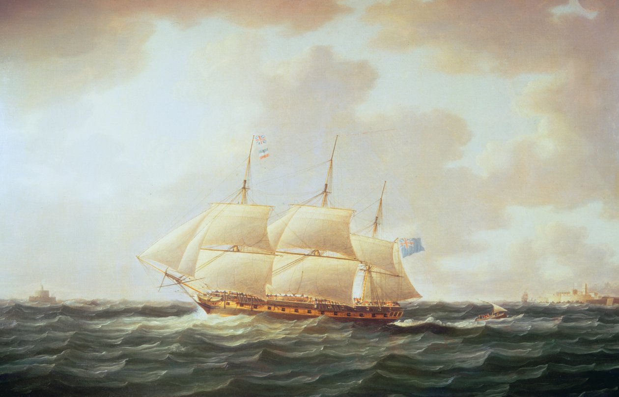 H.M.S. Minerwa autorstwa Thomas Buttersworth