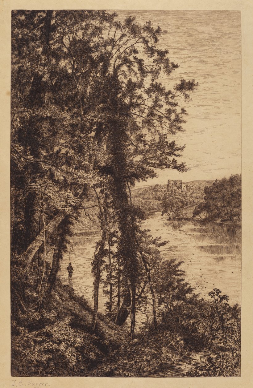 Bez tytułu (Krajobraz z rybakiem) autorstwa Thomas C. Farrer