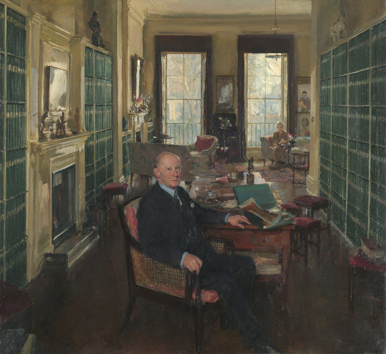Sir Robert Witt w swojej bibliotece przy 32 Portman Square autorstwa Thomas Cantrell Dugdale