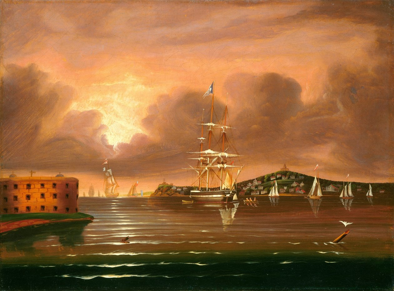 Groźne niebo, Zatoka Nowojorska autorstwa Thomas Chambers
