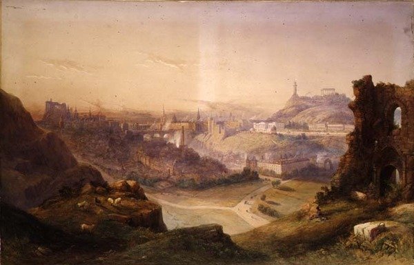 Edynburg z Salisbury Crags autorstwa Thomas Charles Leeson Rowbotham