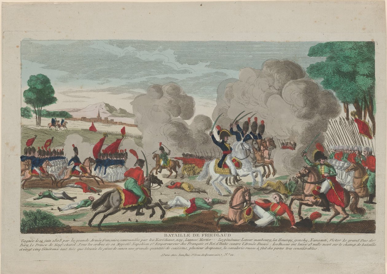 Bitwa pod Friedlandem. Szarża rosyjskiej gwardii leibskiej w dniu 14 czerwca 1807, 1808 autorstwa Thomas Charles Naudet