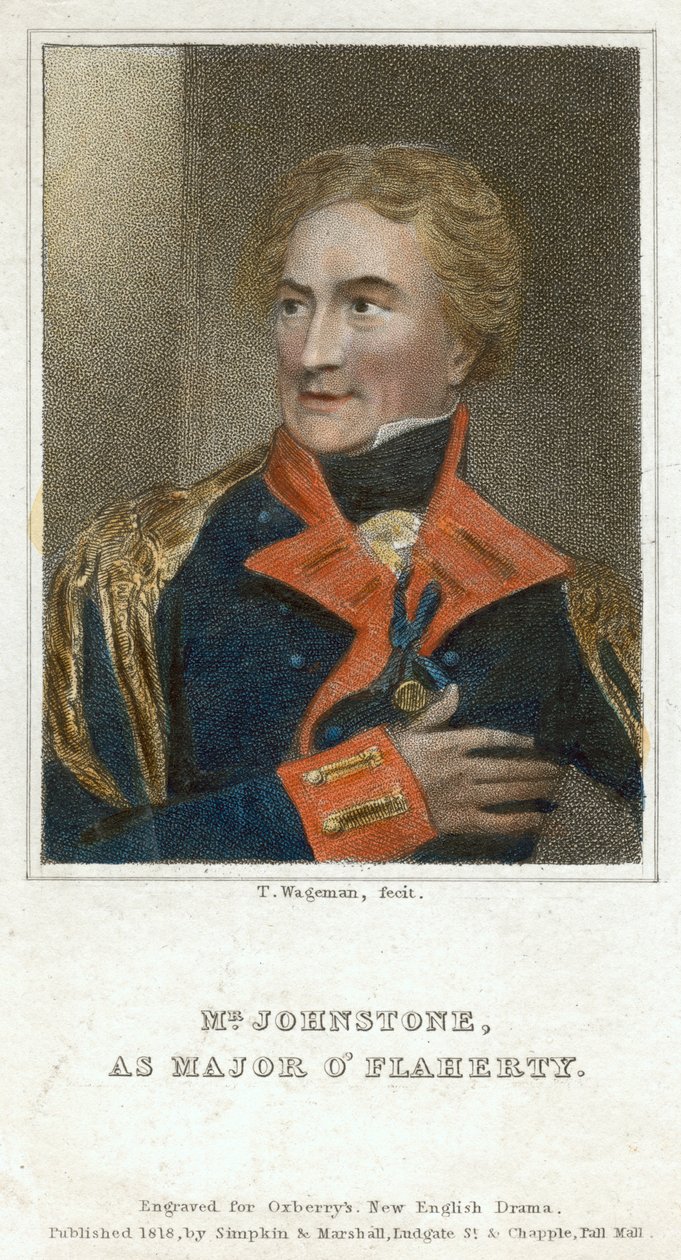 Pan Johnstone jako major OFlaherty, 1818. autorstwa Thomas Charles Wageman
