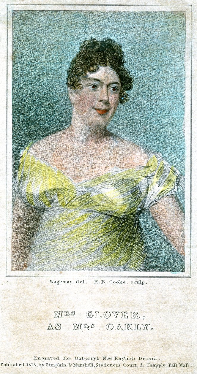 Pani Clover jako pani Oakly, 1818 r. autorstwa Thomas Charles Wageman