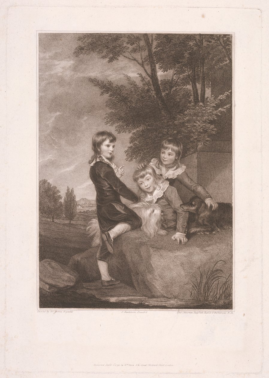 Thomas Philip trzeci Lord Grantham, później Earl De Grey, wraz z braćmi, Frederickiem Johnem i Philipem autorstwa Thomas Cheesman