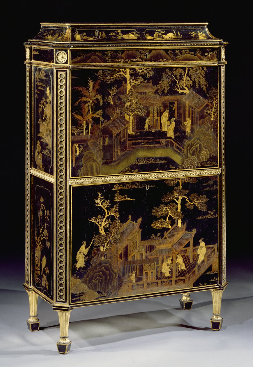Lakierowana sekretarka damska wykonana dla Harewood House autorstwa Thomas Chippendale