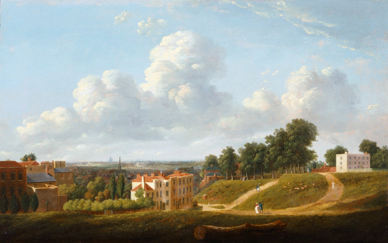 Widok Crooms Hill z widokiem na Hyde Vale, po 1824 r. (olej na płótnie) autorstwa Thomas Christopher Hofland