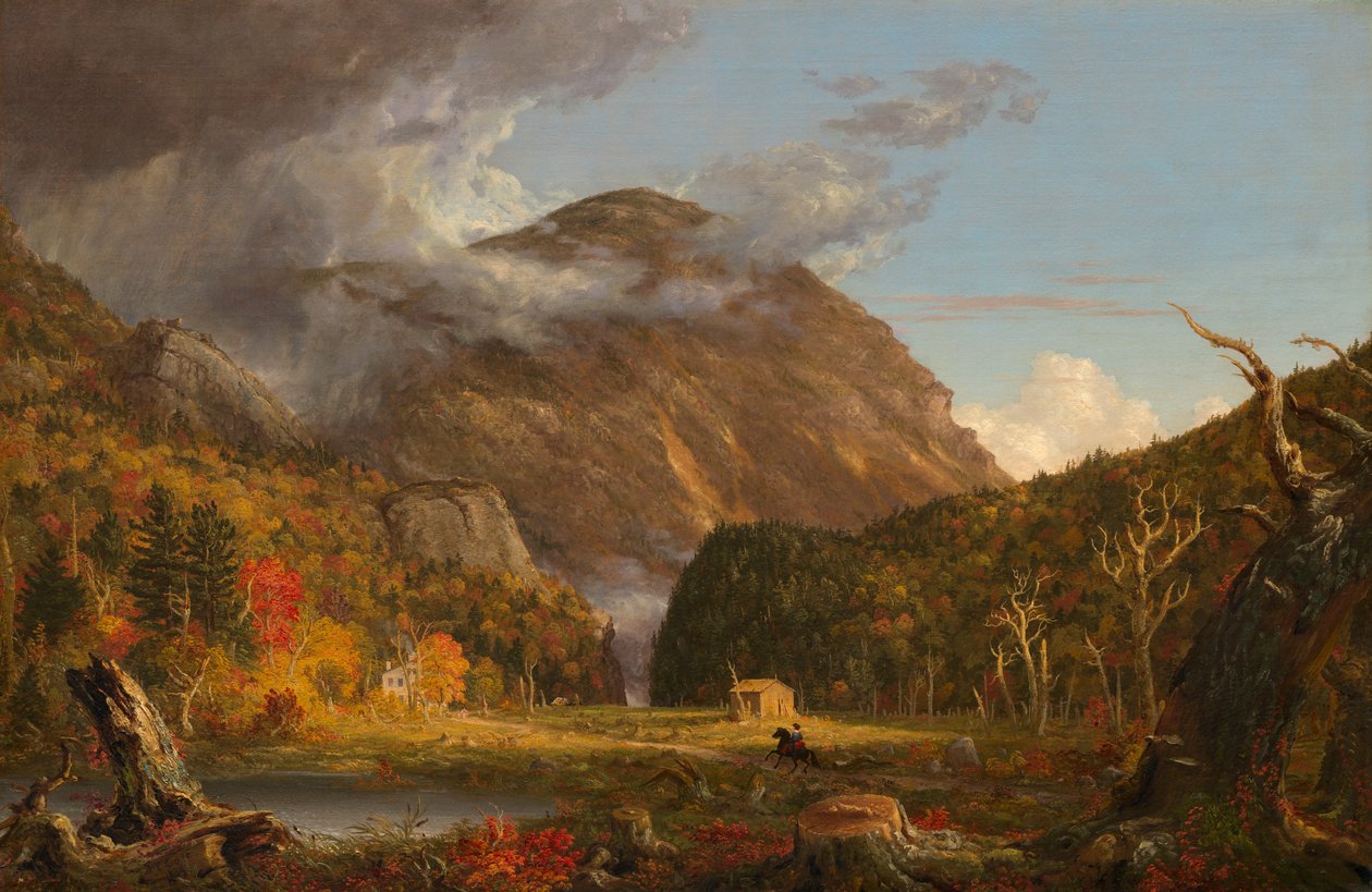 Widok na przełęcz zwaną Wycięciem Gór Białych (Crawford Notch) autorstwa Thomas Cole