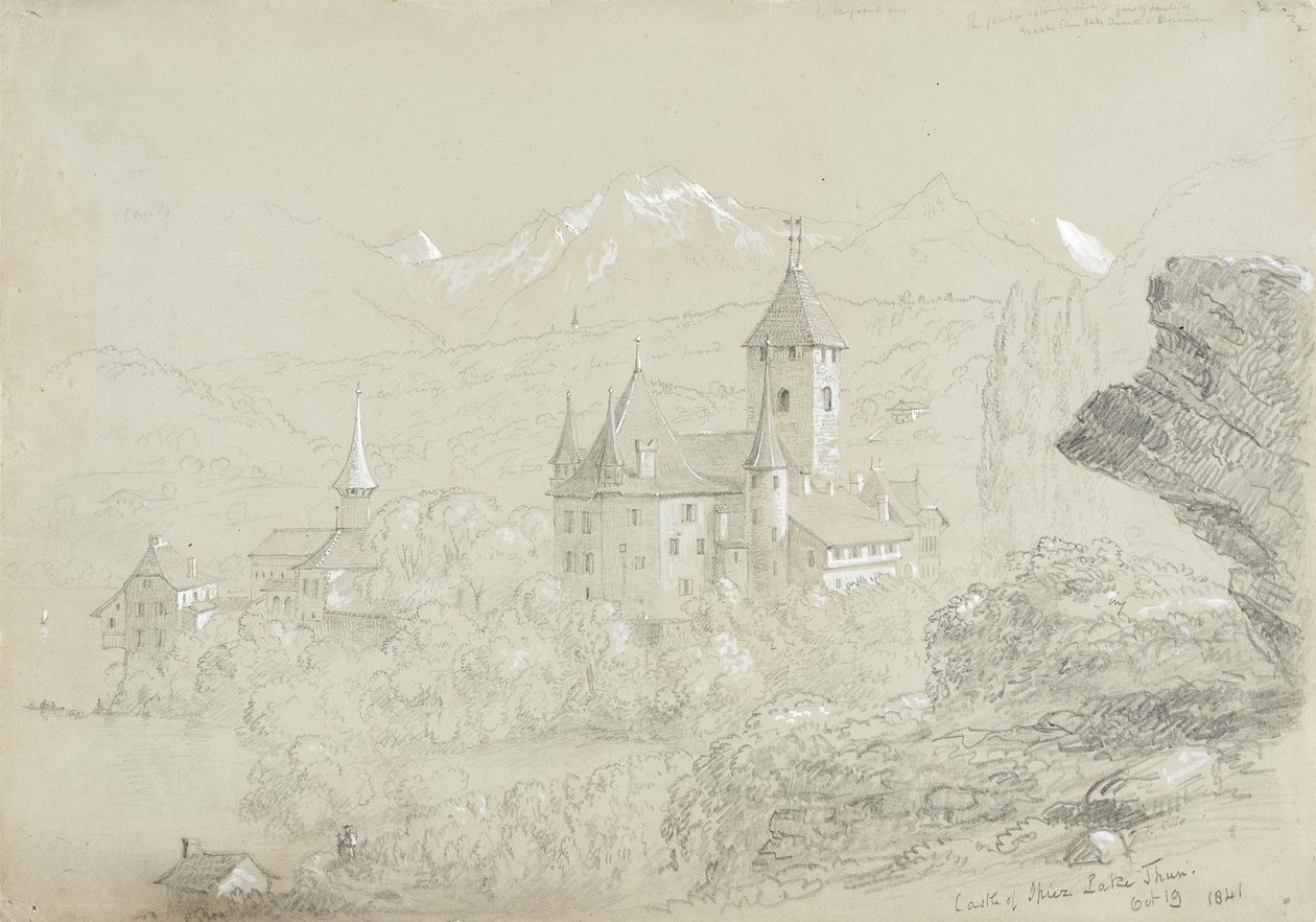 Zamek w Spiez, jezioro Thun autorstwa Thomas Cole