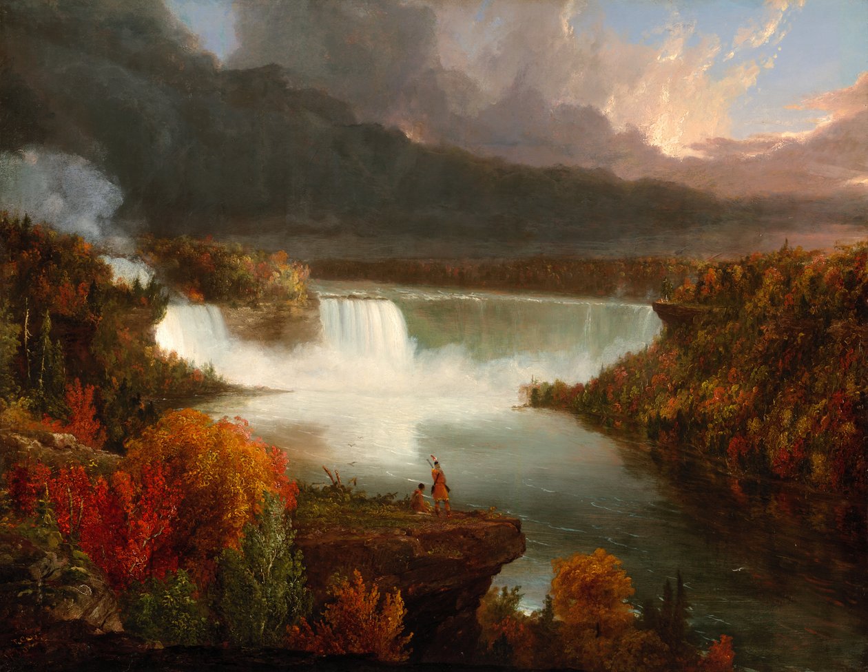 Odległy widok na wodospad Niagara autorstwa Thomas Cole