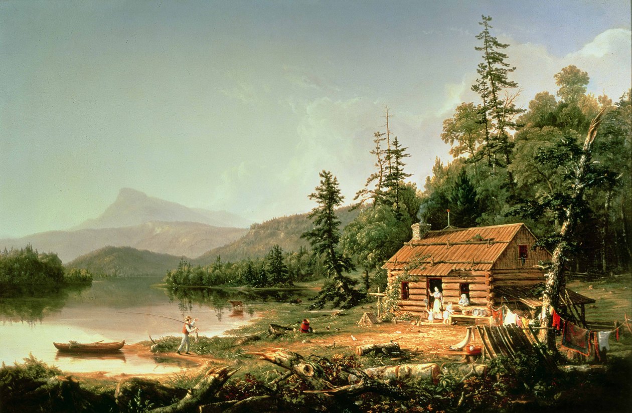 Dom w lesie, 1847 autorstwa Thomas Cole