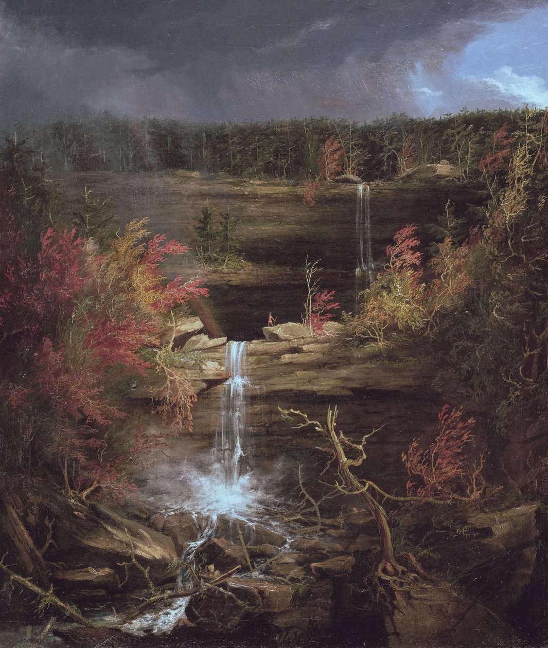 Wodospady Kaaterskill, 1826 autorstwa Thomas Cole