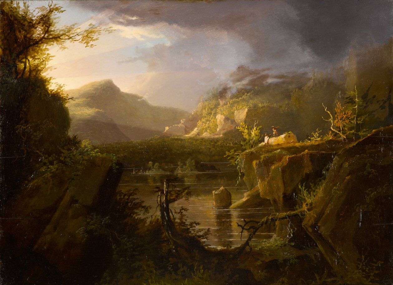 Pejzaż romantyczny, ok.1826 (olej na desce) autorstwa Thomas Cole