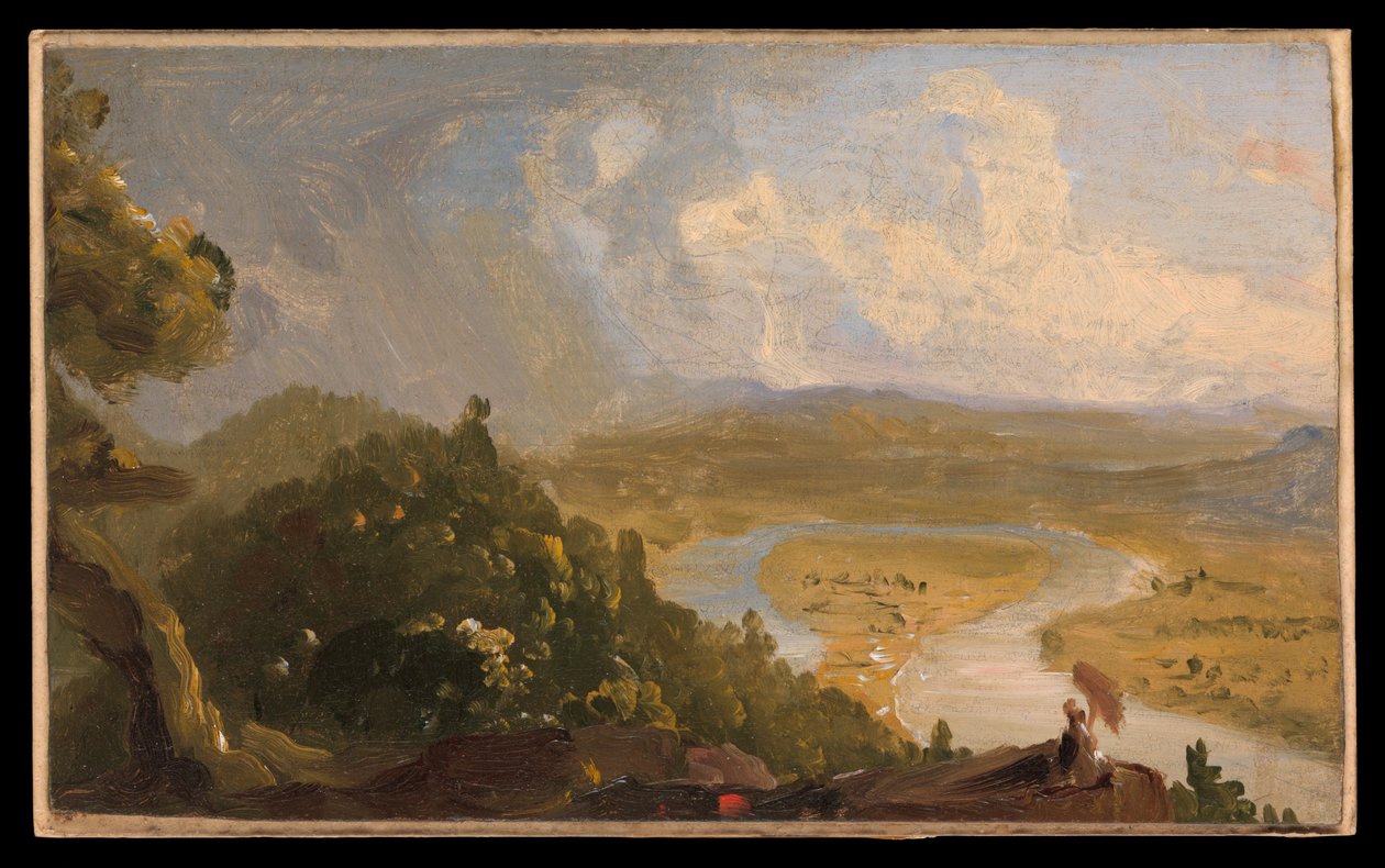 Szkic do Widoku z Mount Holyoke, Northampton, Massachusetts, po burzy (Zakole rzeki) autorstwa Thomas Cole
