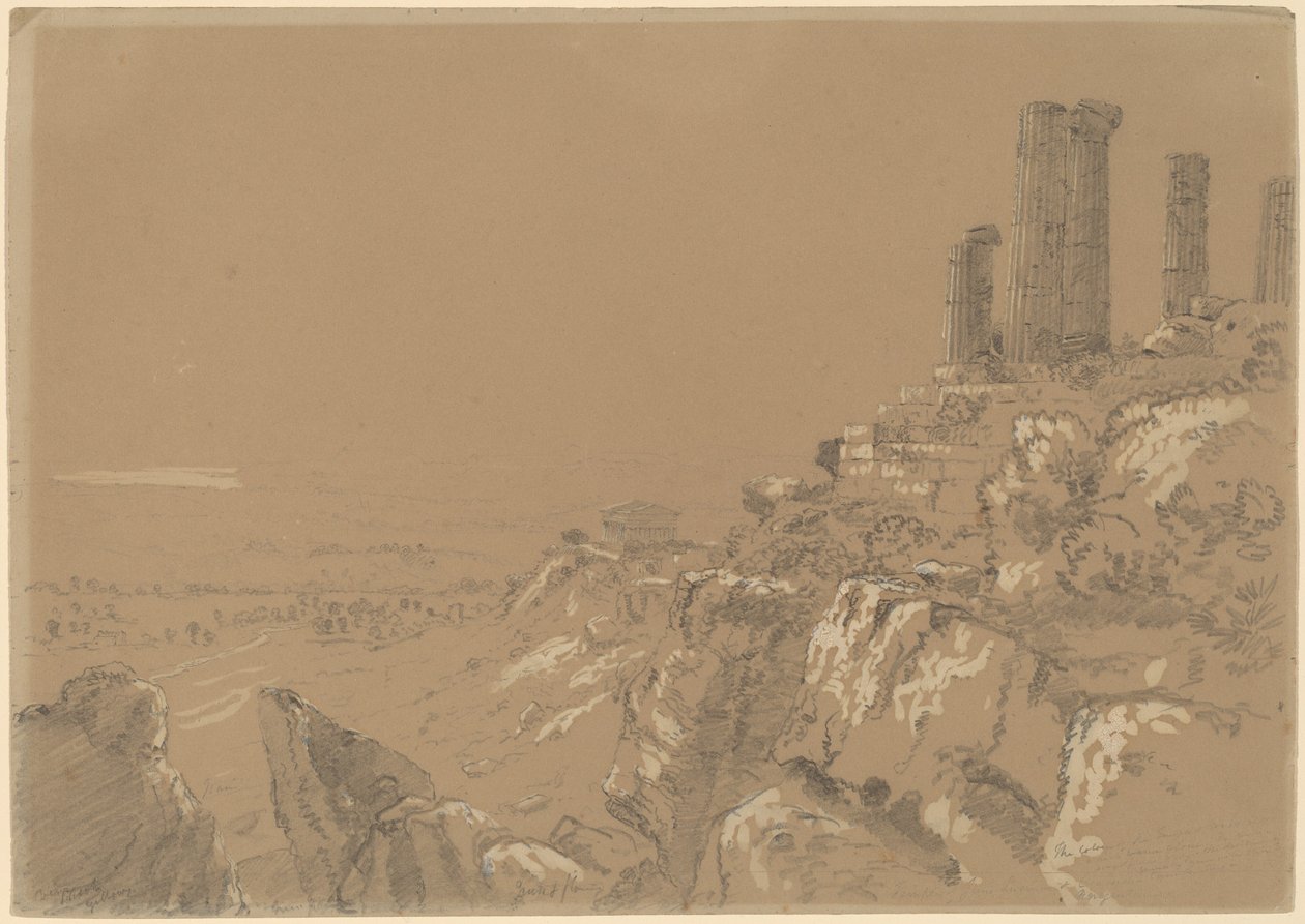 Świątynie Junony, Luciny i Concordii - Agrigento, Sycylia autorstwa Thomas Cole