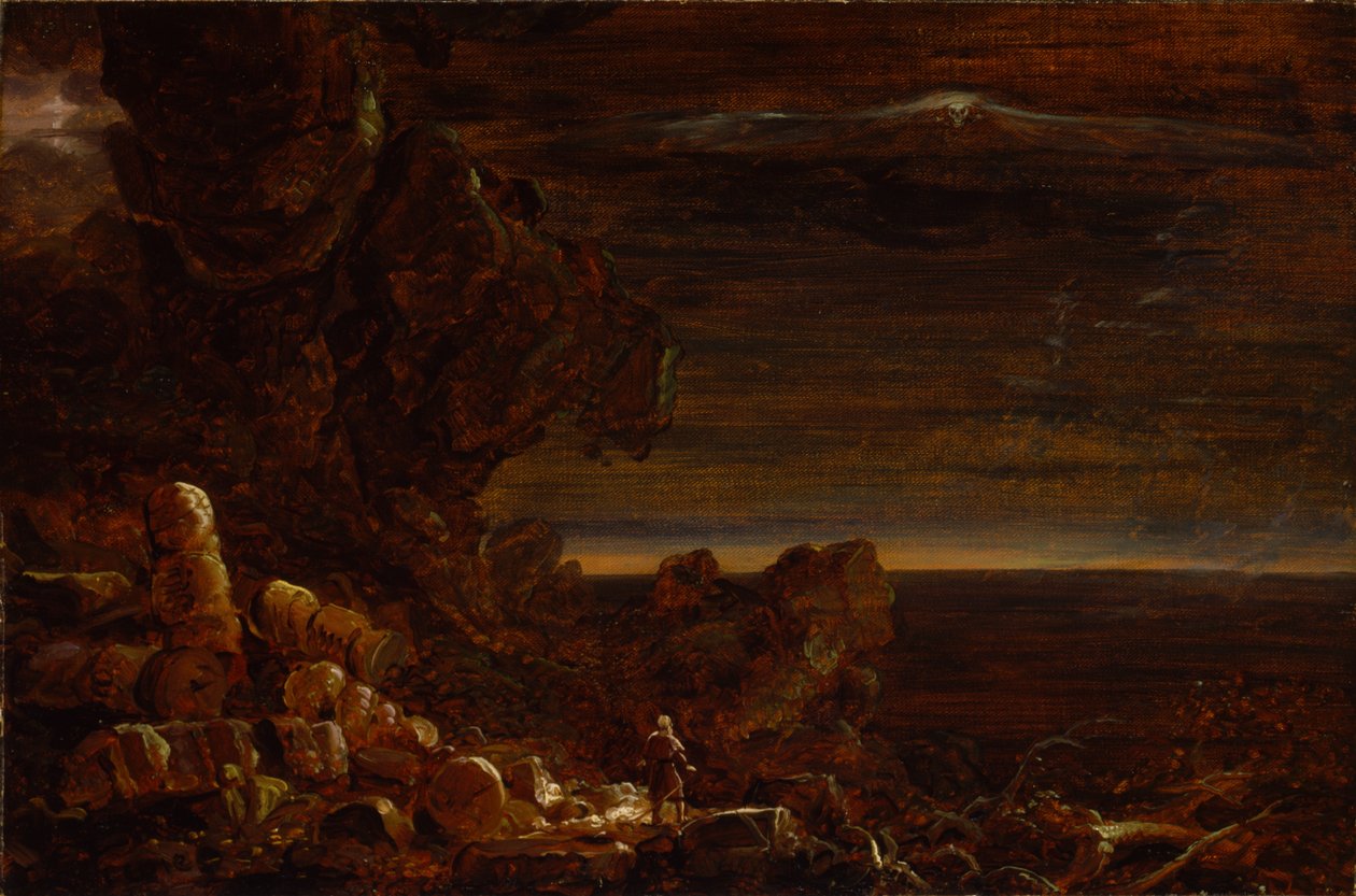 Pielgrzym świata u kresu podróży studium do serii Krzyż i świat, autorstwa Thomas Cole