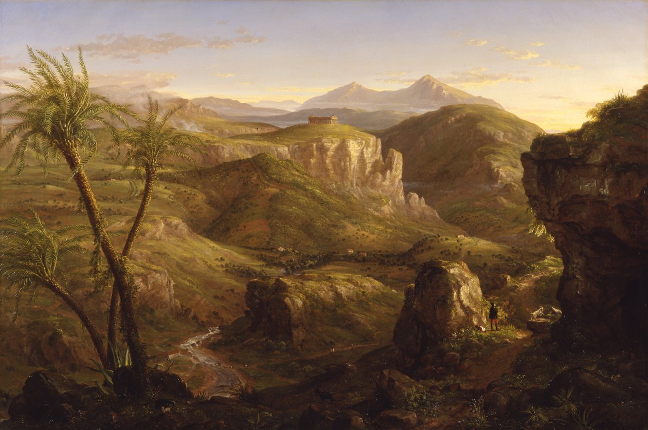 Dolina i Świątynia Segesty, Sycylia, 1844 autorstwa Thomas Cole