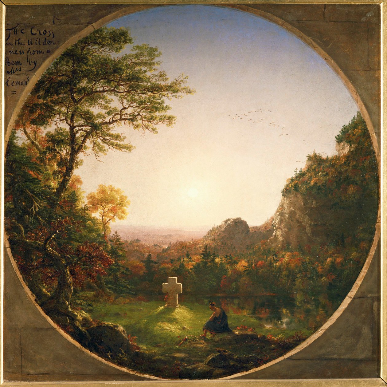 Samotny krzyż - według wiersza Felicji Haymans ... (obraz na płótnie) autorstwa Thomas Cole