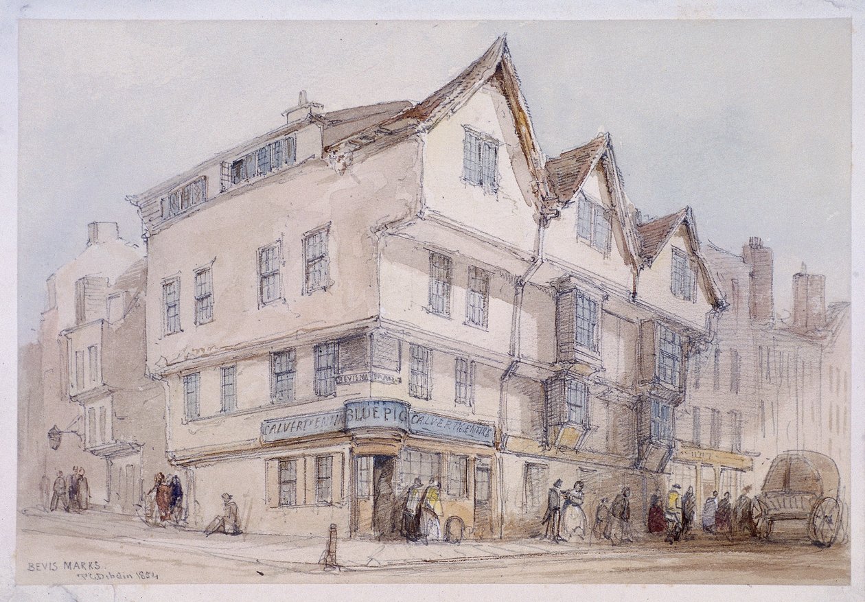 Bevis Marks, Londyn, 1854 autorstwa Thomas Colman Dibdin
