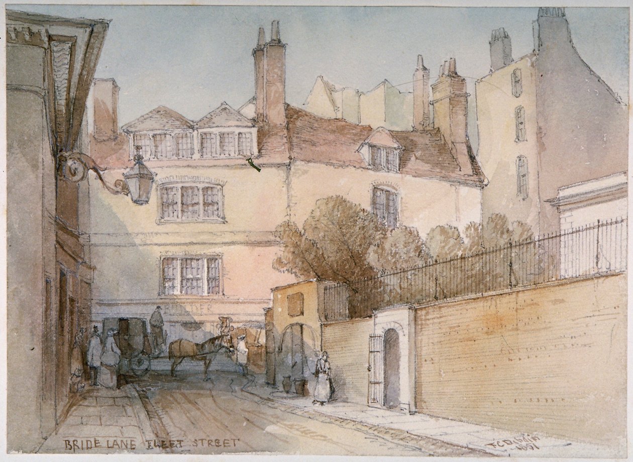 Bride Lane, miasto Londyn, 1851 autorstwa Thomas Colman Dibdin
