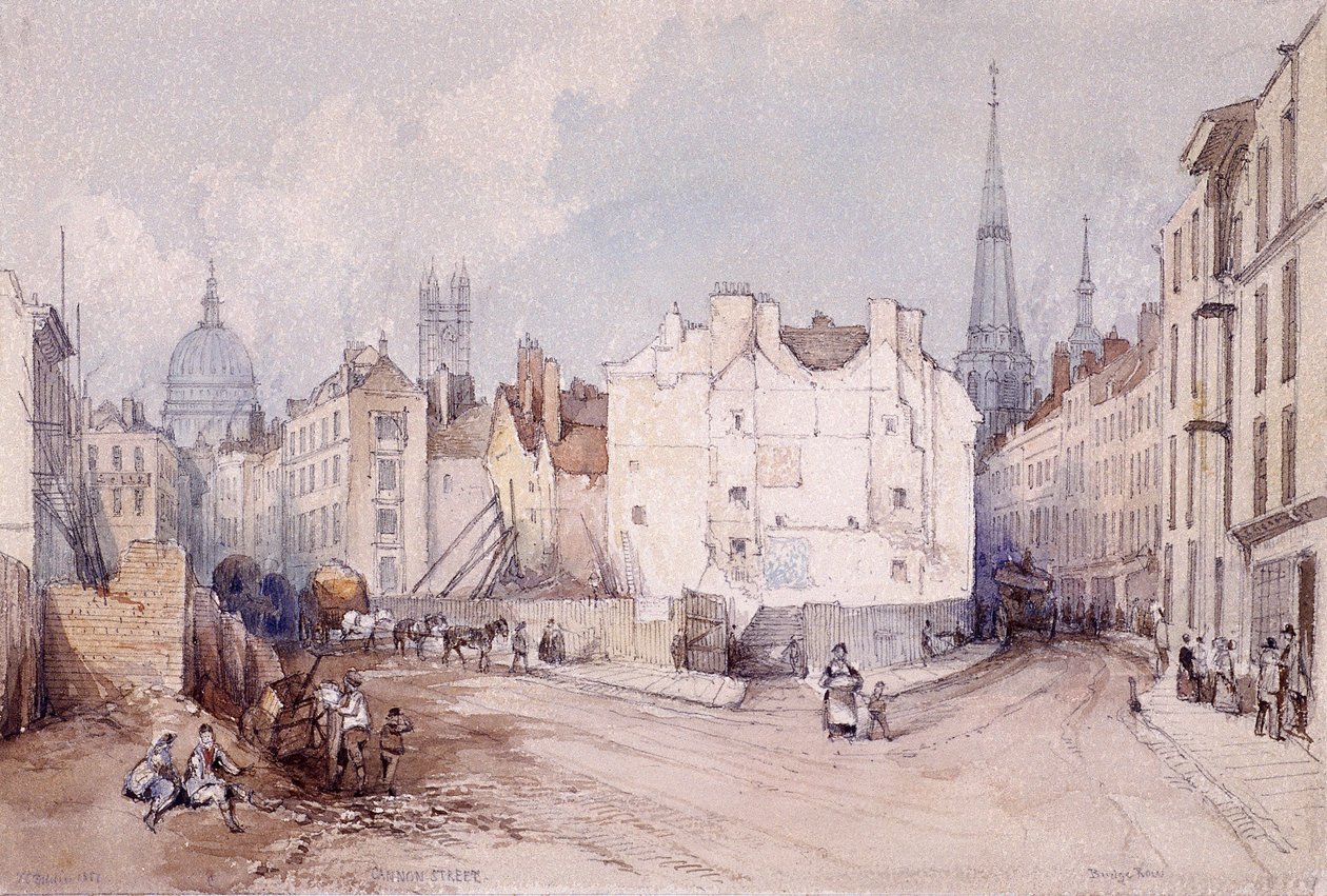 Cannon Street, Londyn, 1851 autorstwa Thomas Colman Dibdin