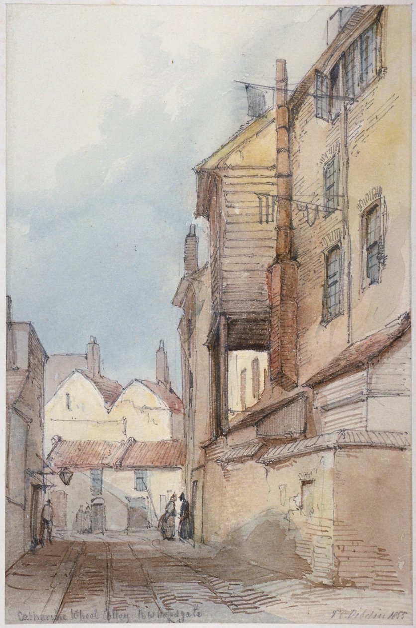 Catherine Wheel Alley, City of London, 1855. autorstwa Thomas Colman Dibdin