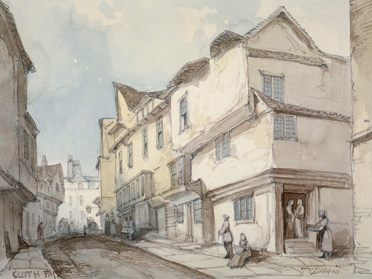 Targi tkanin, Smithfield, City of London, 1850 autorstwa Thomas Colman Dibdin