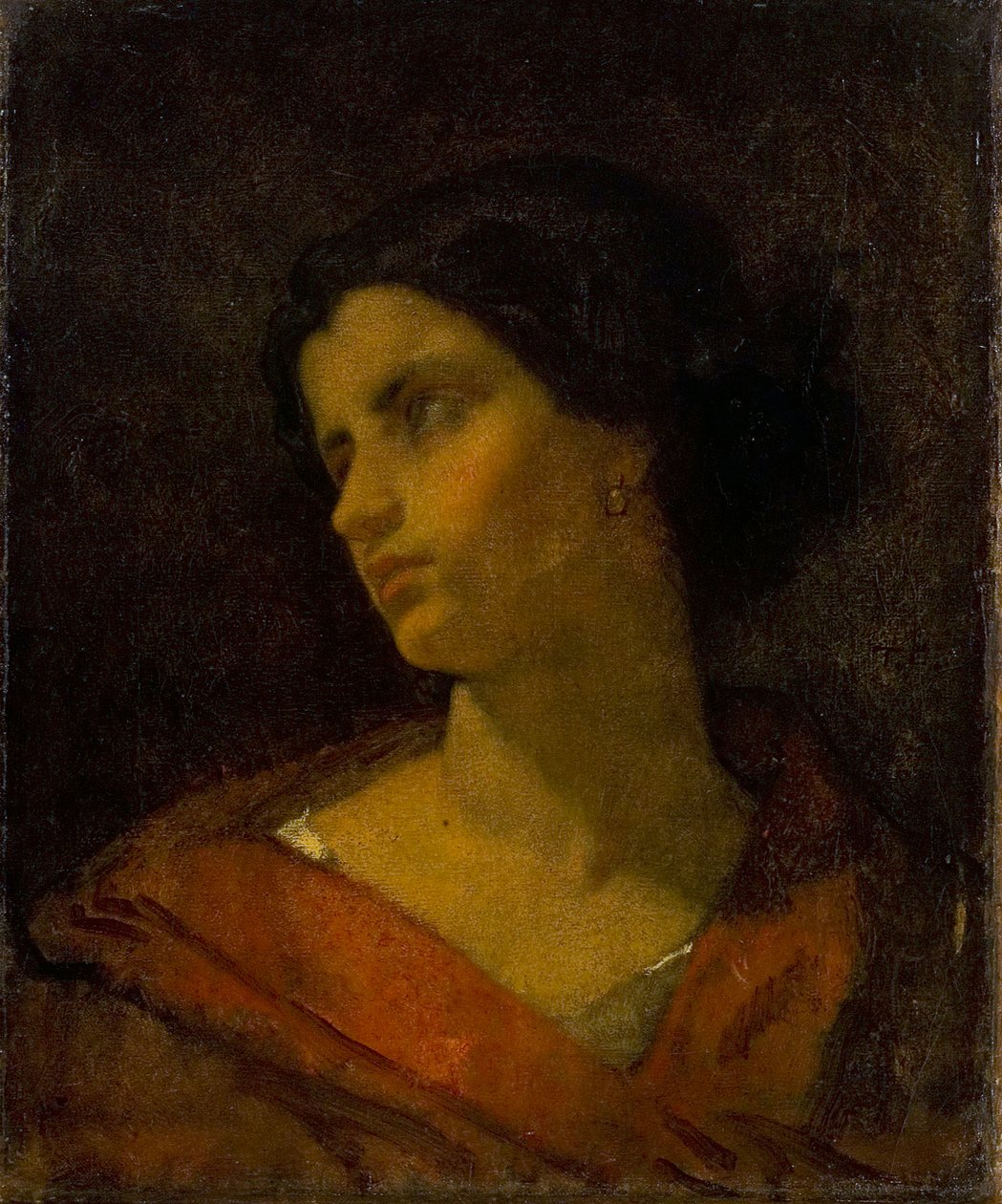 Głowa kobiety, studium autorstwa Thomas Couture