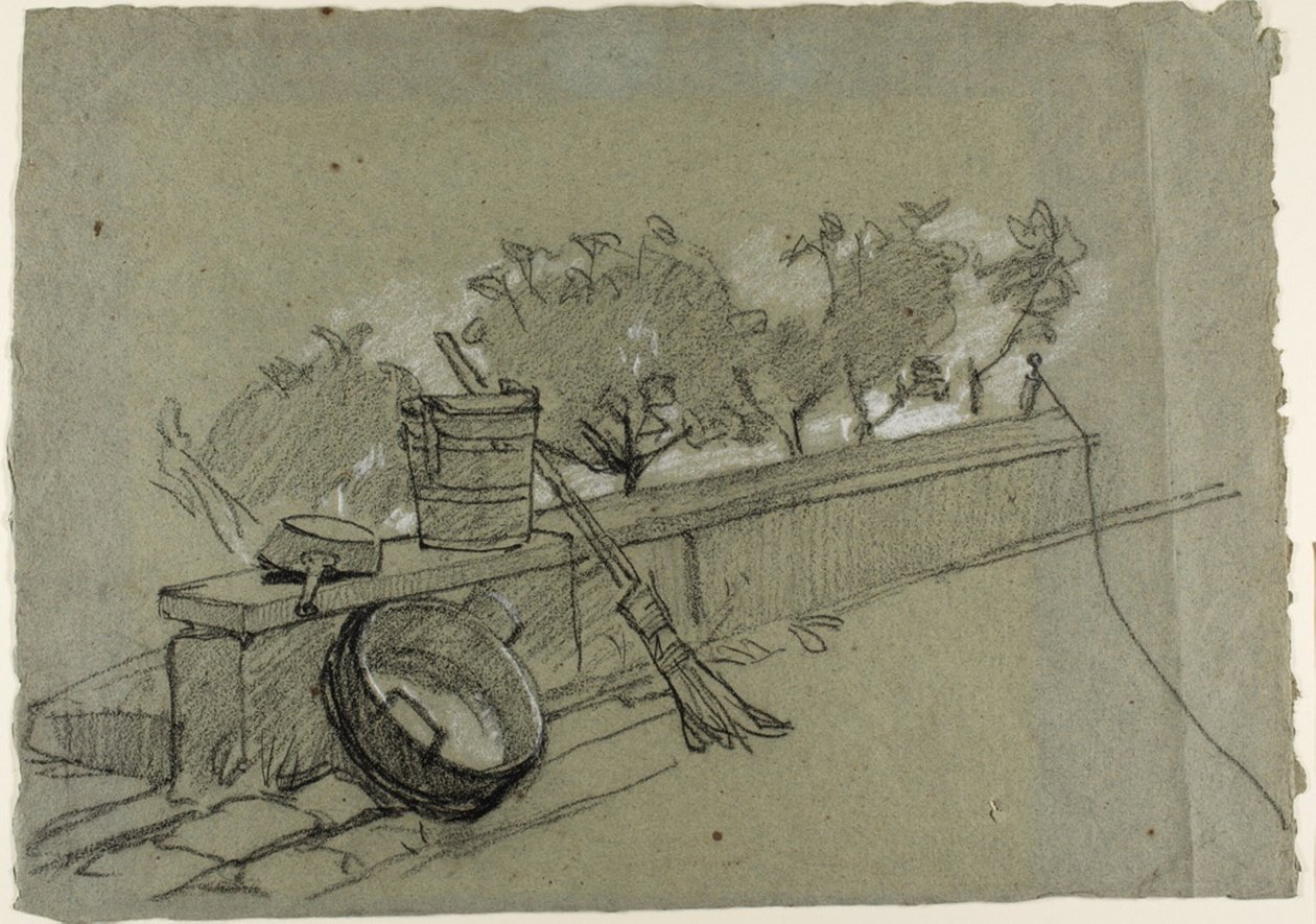 Objects on Wall, studium dla Couture, The Bird-catcher autorstwa Thomas Couture