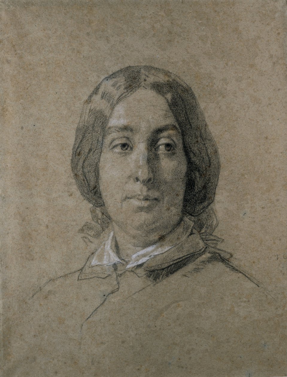 Portret George Sand. autorstwa Thomas Couture