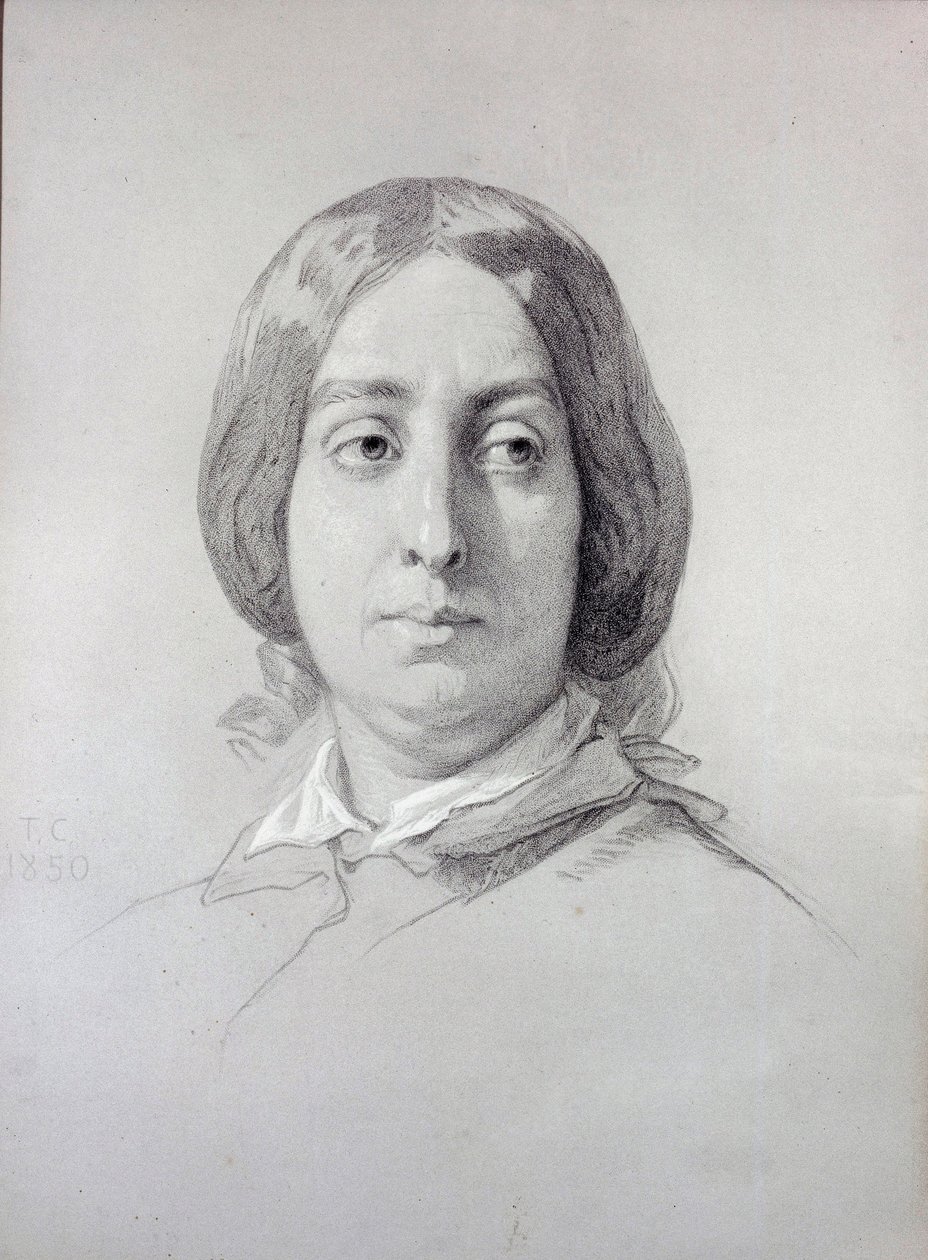 Portret kobiety z listów George Sand (1804-1876) Aurore Dupin, Baronne Dudevant Rysunek Thomasa Couture (1815-1879) 1844 Paryż, Muzeum Życia Romantycznego autorstwa Thomas Couture