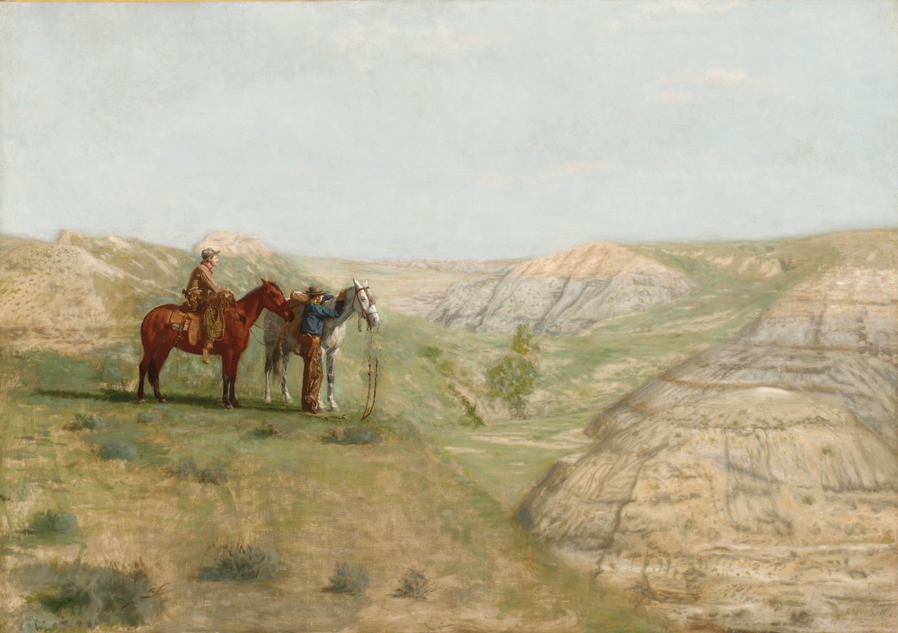 Kowboje w Badlands, 1888 autorstwa Thomas Cowperthwait Eakins