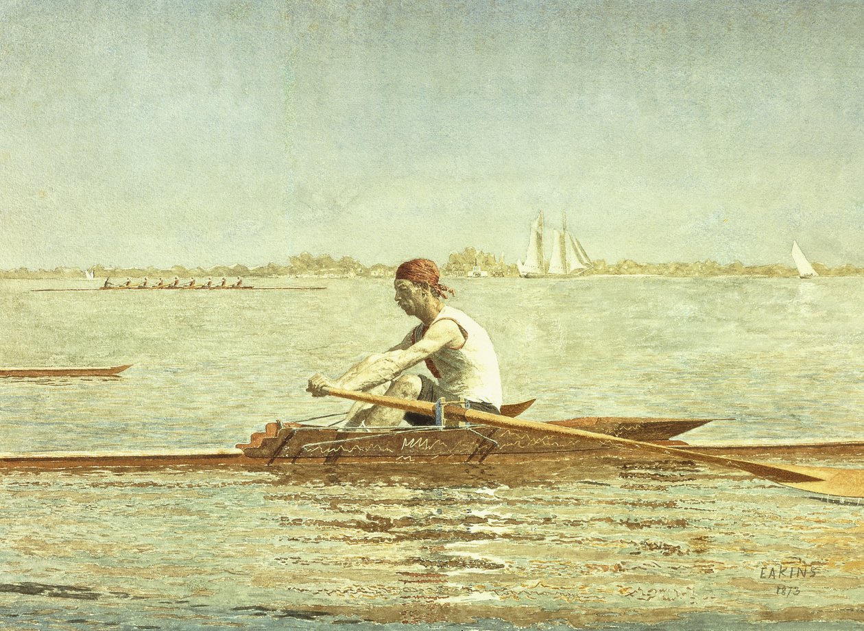 John Biglin w jednej czaszce, 1873 autorstwa Thomas Cowperthwait Eakins