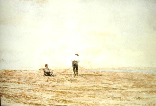 Naprawianie sieci autorstwa Thomas Cowperthwait Eakins