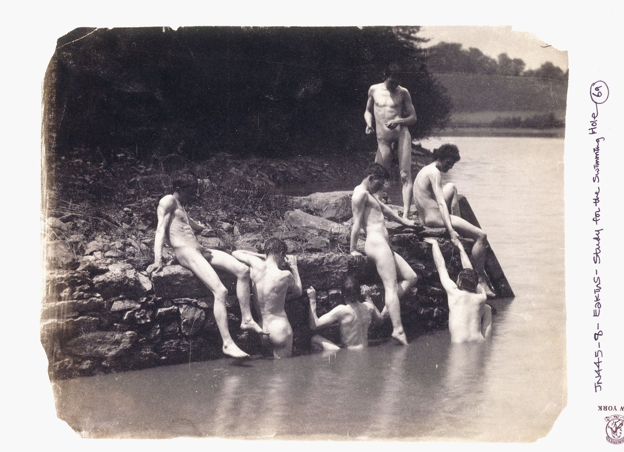 Studium do obrazu "Dołek do pływania", ok. 1930 r. 1883 autorstwa Thomas Cowperthwait Eakins