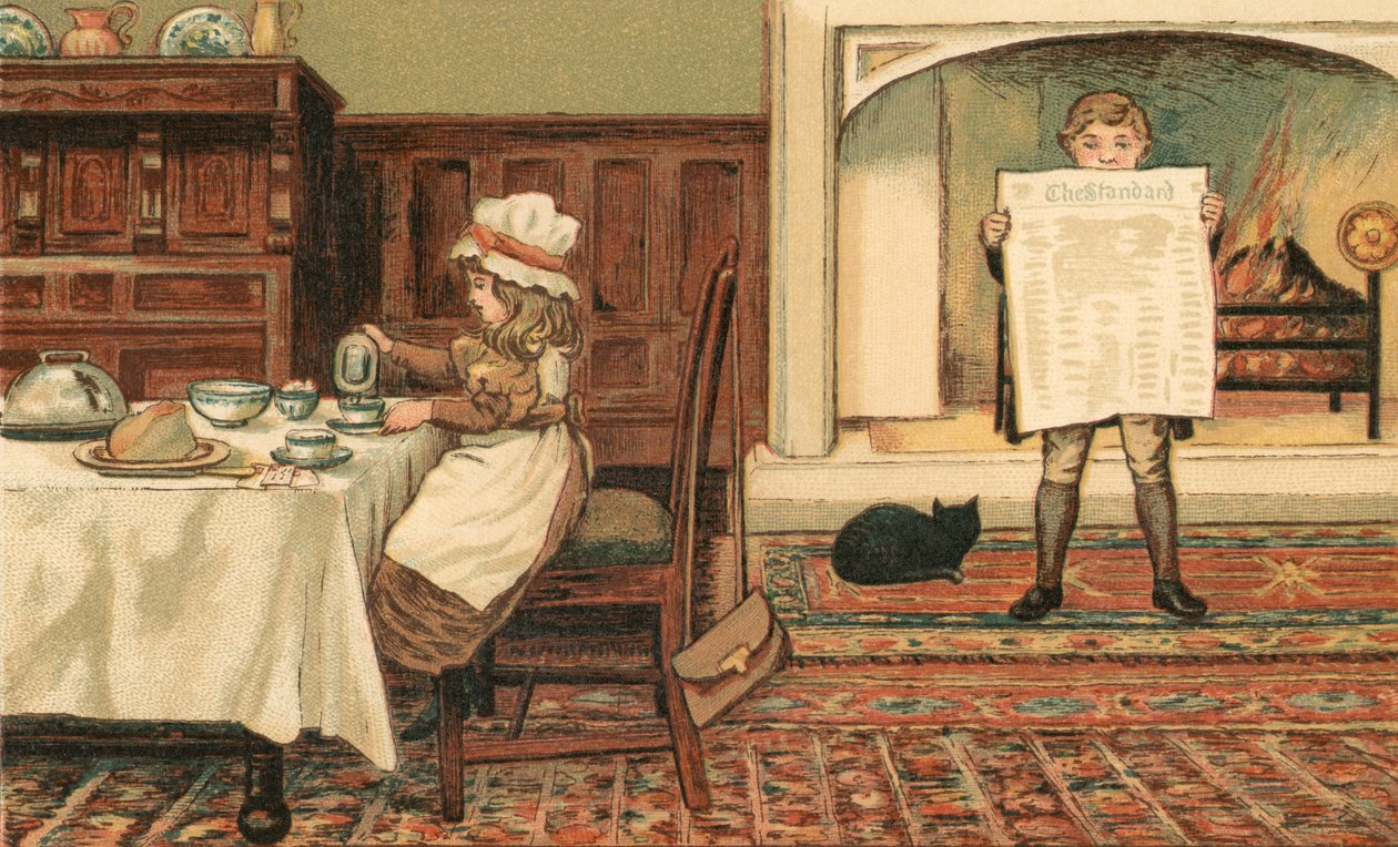 Życie domowe: dzieci w jadalni autorstwa Thomas Crane