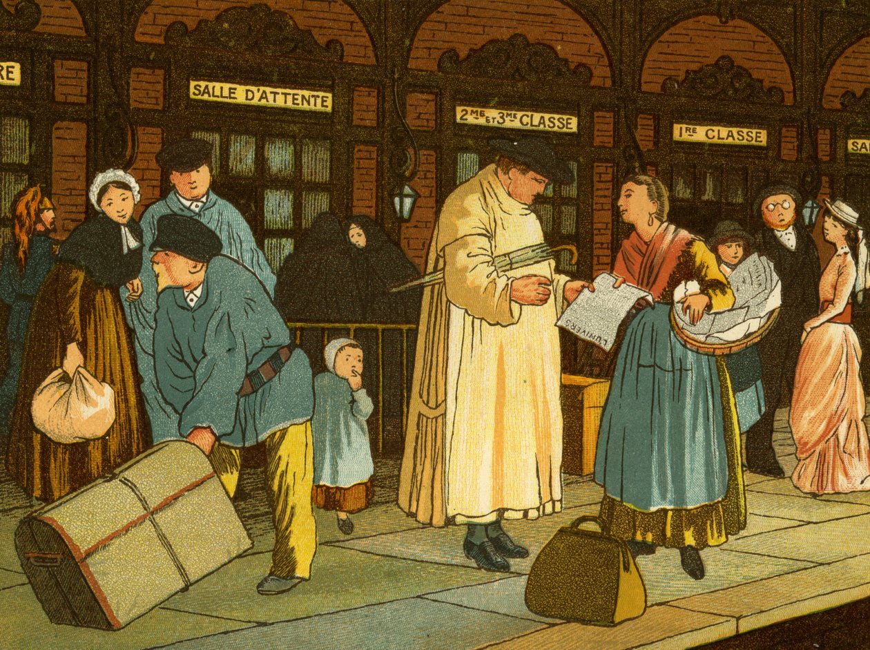 Peron kolejowy na stacji w północnej Francji autorstwa Thomas Crane