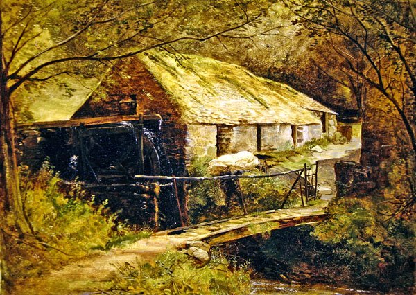 Dolgelly Mill, Północna Walia (olej na płótnie) autorstwa Thomas Creswick