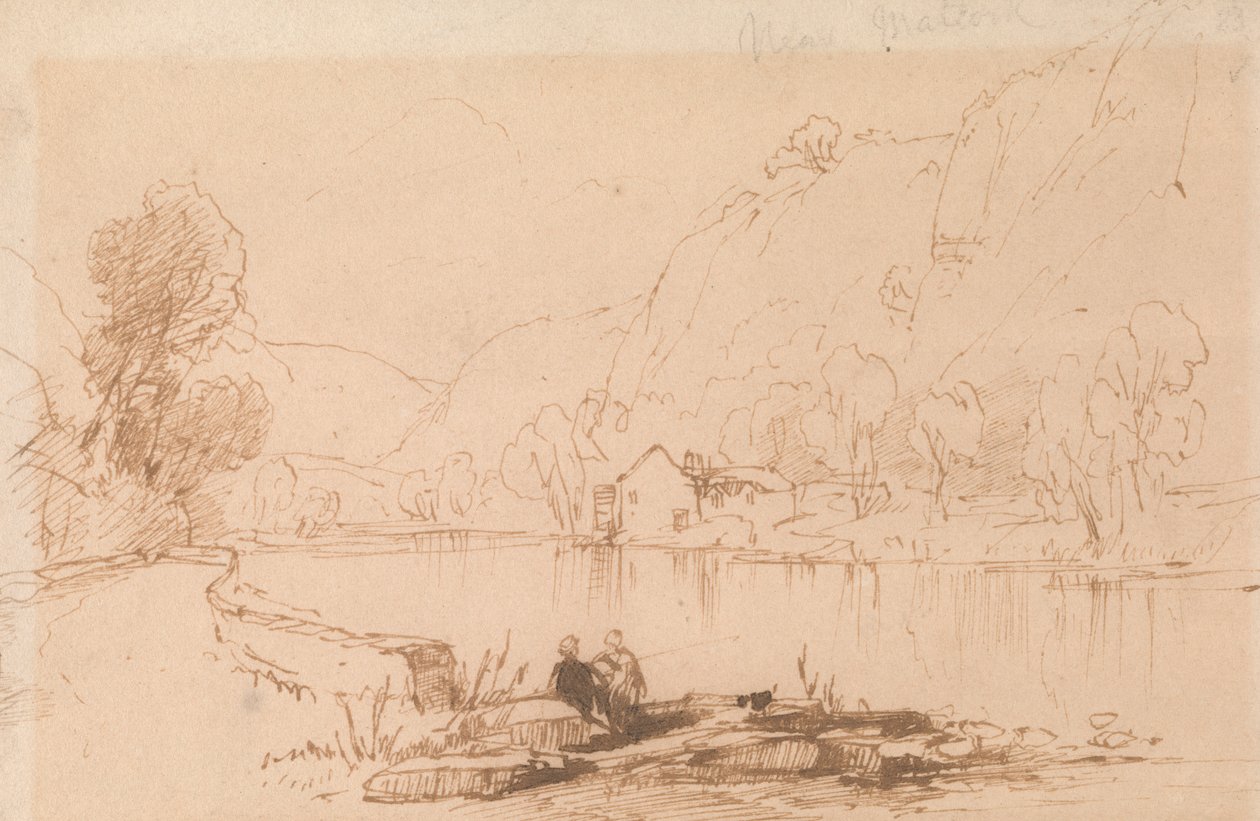 Rybak nad rzeką autorstwa Thomas Creswick