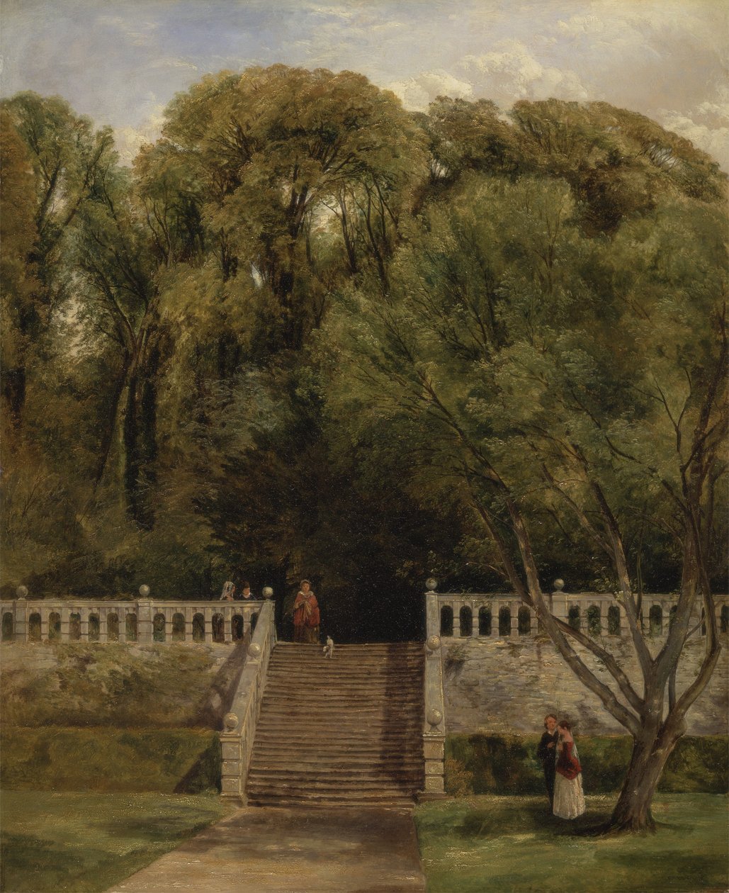 Na tarasie w Haddon Hall, Derbyshire autorstwa Thomas Creswick