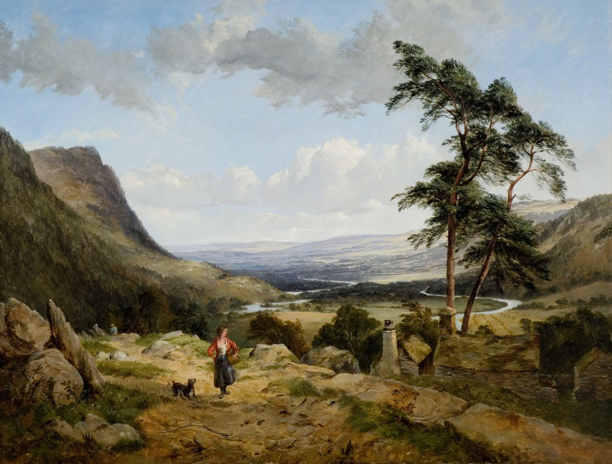 Dolina Llangollen, Północna Walia, 1856. autorstwa Thomas Creswick