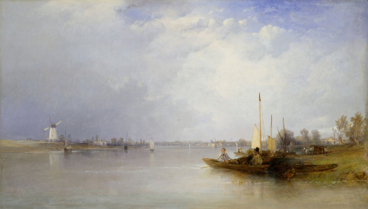 Widok na Tamizę w Battersea, 1834. autorstwa Thomas Creswick